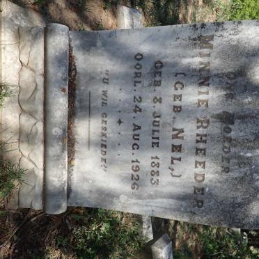 RHEEDER Minnie nee NEL 1883-1926