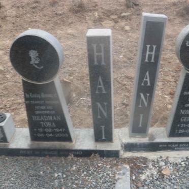 HANI Headman Tora 1947-2003 &amp; Nomabhaso Gertrude 1947-2004