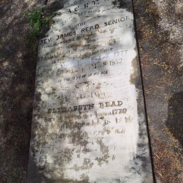 READ James 1777-1852 &amp; Elizabeth VALENTINE 1779-1849