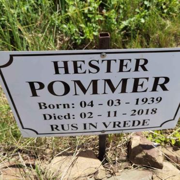 POMMER Hester 1939-2018