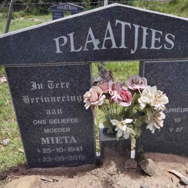PLAATJIES Mieta 1941-2019