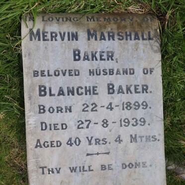 BAKER Mervin Marshall 1899-1939