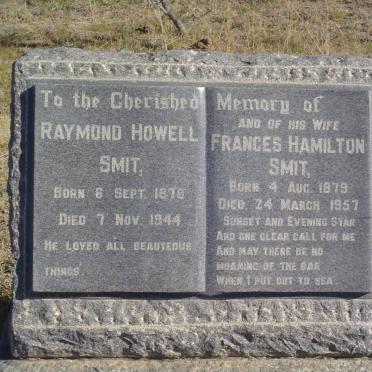 SMIT Raymond Howell 1878-1944 &amp; Frances Hamilton 1879-1957