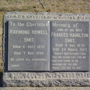 SMIT Raymond Howell 1878-1944 &amp; Frances Hamilton 1879-1957