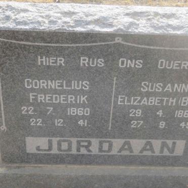JORDAAN Cornelius Frederik 1860-1941 &amp; Susanna Elizabeth BOTHA 1865-1945