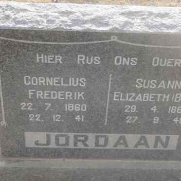JORDAAN Cornelius Frederik 1860-1941 &amp; Susanna Elizabeth BOTHA 1865-1945