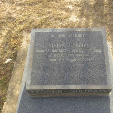 SOLOMON Vivian Gordon, FENNER 1883-1960