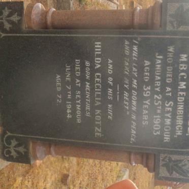 KOTZE J.J.J. -1903 &amp; Hilda Cecilia MEINTJIES -1944