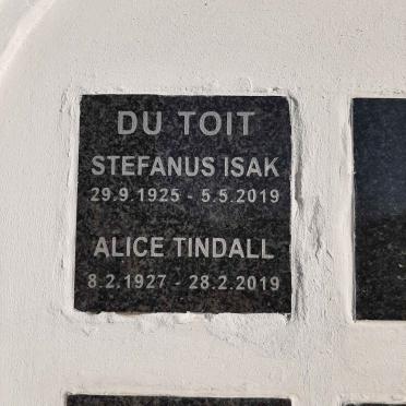 TOIT Stephanus Isak, du 1925-2019 &amp; Alice Tindall 1927-2019