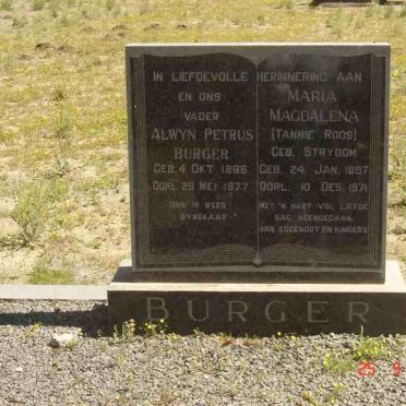 BURGER Alwyn Petrus 1896-1977 &amp; Maria Magdalena STRYDOM 1897-1971