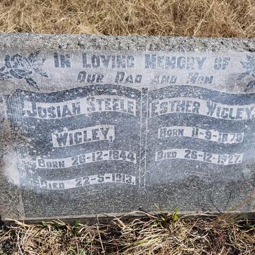 WIGLEY Josiah Steele 1844-1913 &amp; Esther 1870-1927