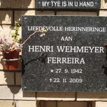 FERREIRA Henri Wehmeyer 1942-2009