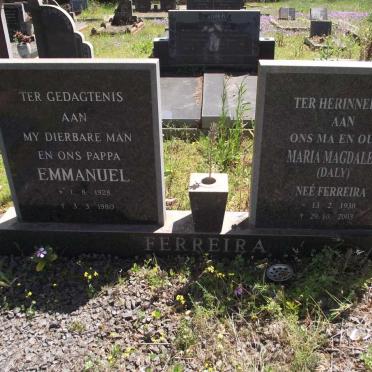 FERREIRA Emmanuel 1928-1980 &amp; Maria Magdalena  FERREIRA 1930-2003