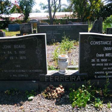 FERREIRA John Board 1900-1976  &amp;  Constance Edmundia MELVILLE 1908-2000