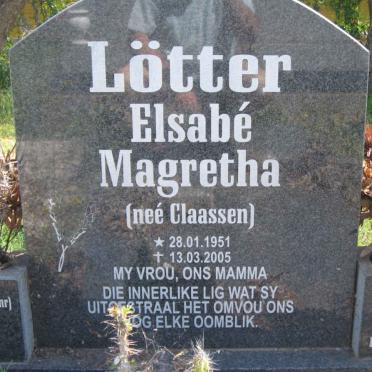 LOTTER Elsabe Magretha CLAASSEN 1951-2005