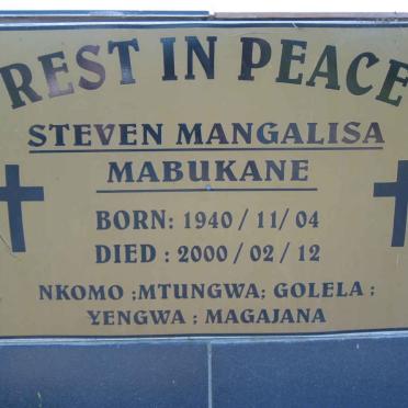 MABUKANE Steven Mangalisa 1940-2000