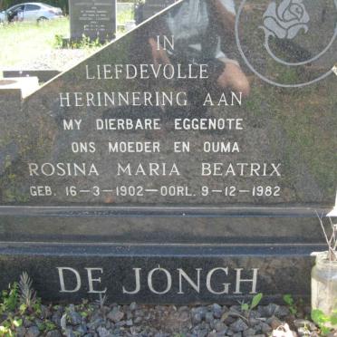 JONGH Rosina Maria Beatrix, de 1902-1982