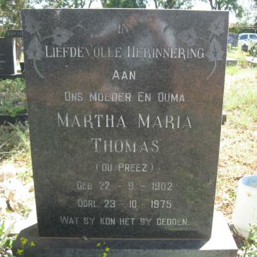 THOMAS Martha Maria DU PREEZ 1902-1975