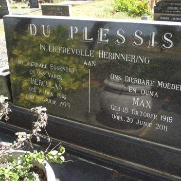 PLESSIS Herculas, du 1918-1979 &amp; Max 1918-2011
