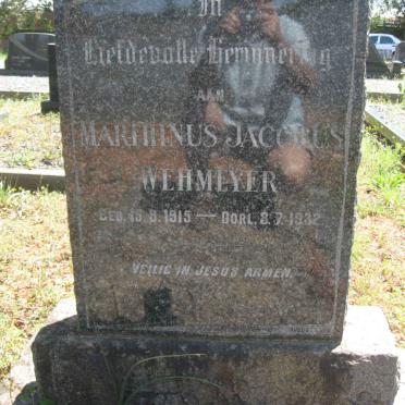 WEHMEYER Marthinus Jacobus 1915-1932