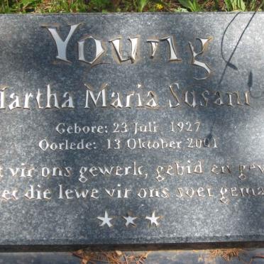 YOUNG Martha Maria Susanna 1927-2001