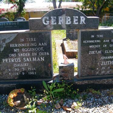 GERBER Petrus Salman 1924-1983 &amp; Zoetjie Elizabeth Johanna 1927-1996
