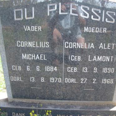 PLESSIS Michael, du 1884-1970 &amp; Cornelia Aletta LAMONT 1890-1968