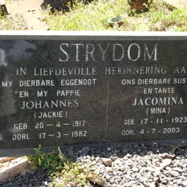 STRYDOM Johannes 1917-1982 &amp; Jacomina 1923-2003