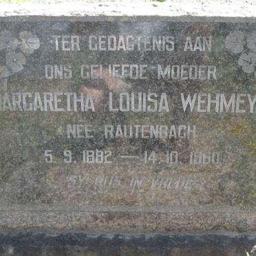 WEHMEYER Margaretha Louisa RAUTENBACH 1882-1960