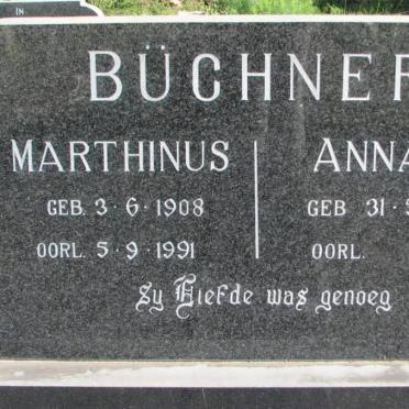 BÜCHNER Marthinus 1908-1991 &amp; Anna 1912-