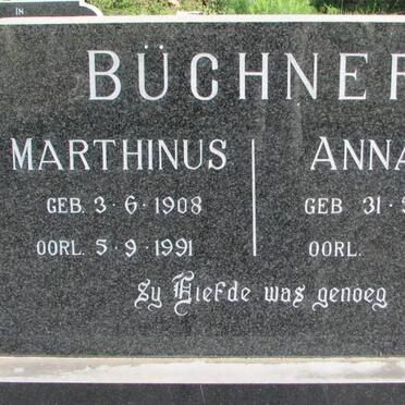 BÜCHNER Marthinus 1908-1991 &amp; Anna 1912-