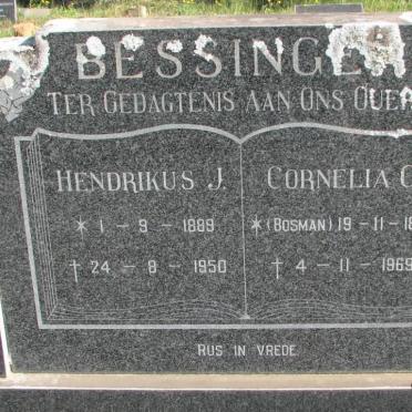 BESSINGER Hendrikus J. 1889-1950 &amp; Cornelia C. BOSMAN 1893-1969