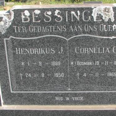 BESSINGER Hendrikus J. 1889-1950 &amp; Cornelia C. BOSMAN 1893-1969