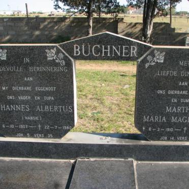 BÜCHNER Johannes Albertus 1907-1980 &amp; Martha Maria Magdalena 1910-1993