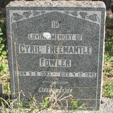 FOWLER Cyril Freemantle 1893-1949