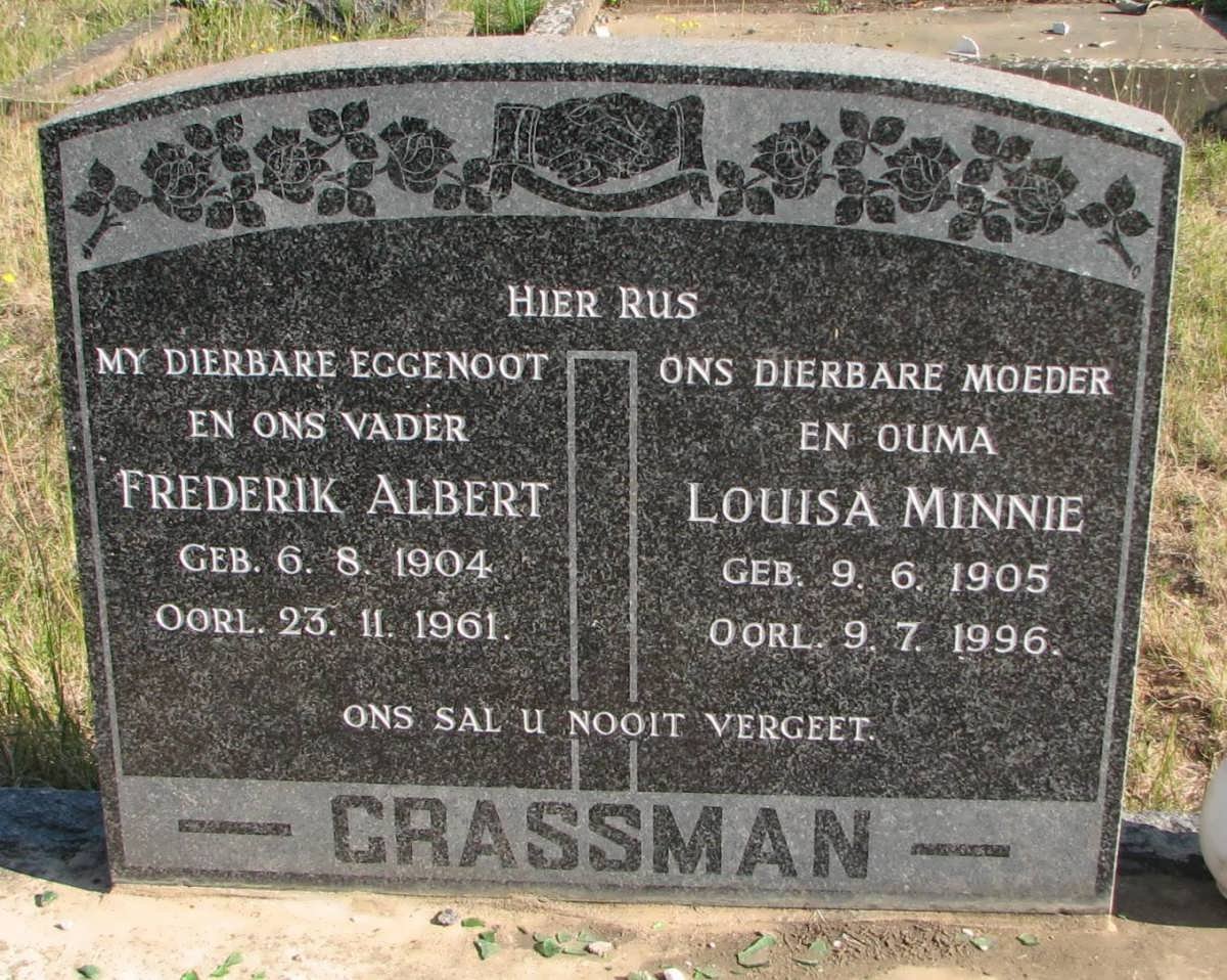 GRASSMAN Frederik Albert 1904-1961 &amp; Louisa Minnie 1905-1996