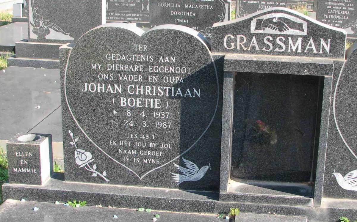 GRASSMAN Johan Christiaan 1937-1987