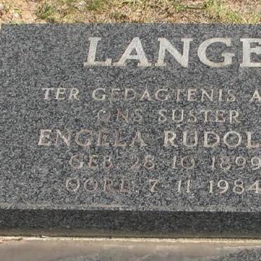 LANGE Engela Rudolph 1899-1984