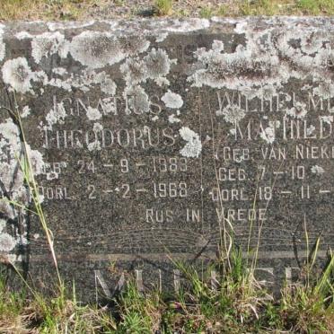 MULLER Ignatius Theodorus 1888-1968 &amp; Wilhelmina Mathilda VAN NIEKERK 1889-1962