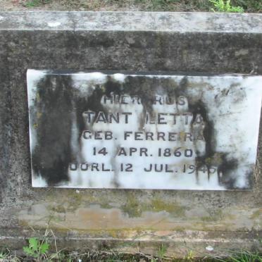 ? Letta nee FERREIRA 1860-1945