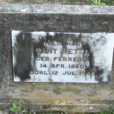 ? Letta nee FERREIRA 1860-1945