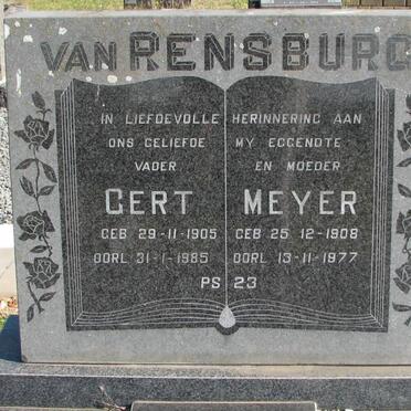 RENSBURG Gert, van 1905-1985 &amp; Meyer 1908-1977