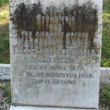 SCHEEPERS Magdalena Anna Elizabeth nee DEETLEFS 1874-1956