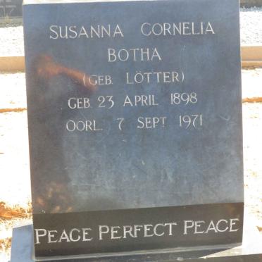 BOTHA Susanna Cornelia nee LOTTER 1898-1971