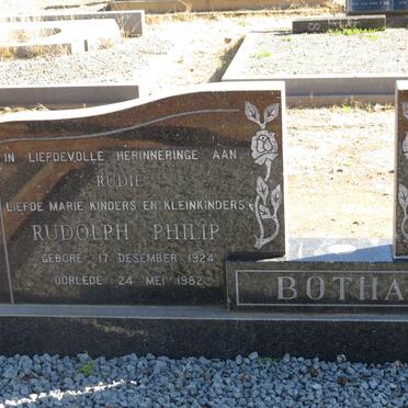 BOTHA Rudolph Philip 1924-1982 &amp; Marie VAN DER VYVER 1929-2021