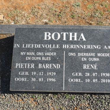 BOTHA Pieter Barend 1929-1996 &amp; Rene 1930-2010