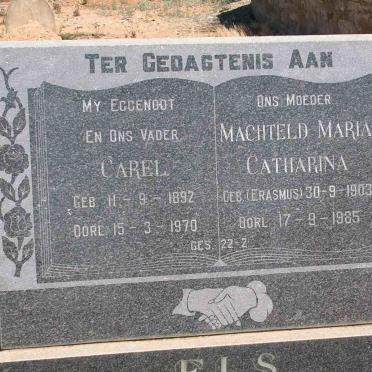 ELS Carel 1892-1970 &amp; Machteld Maria Catharina ERASMUS 1903-1985