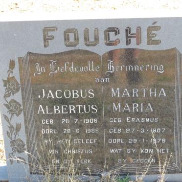 FOUCHE Jacobus Albertus 1906-1986 &amp; Martha Maria ERASMUS 1907-1979