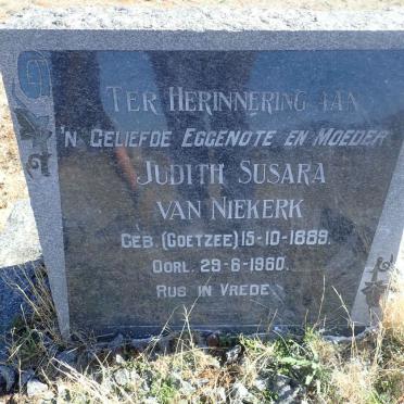 NIEKERK Judith Susara, van nee COETZEE 1889-1960