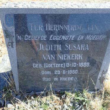 NIEKERK Judith Susara, van nee COETZEE 1889-1960